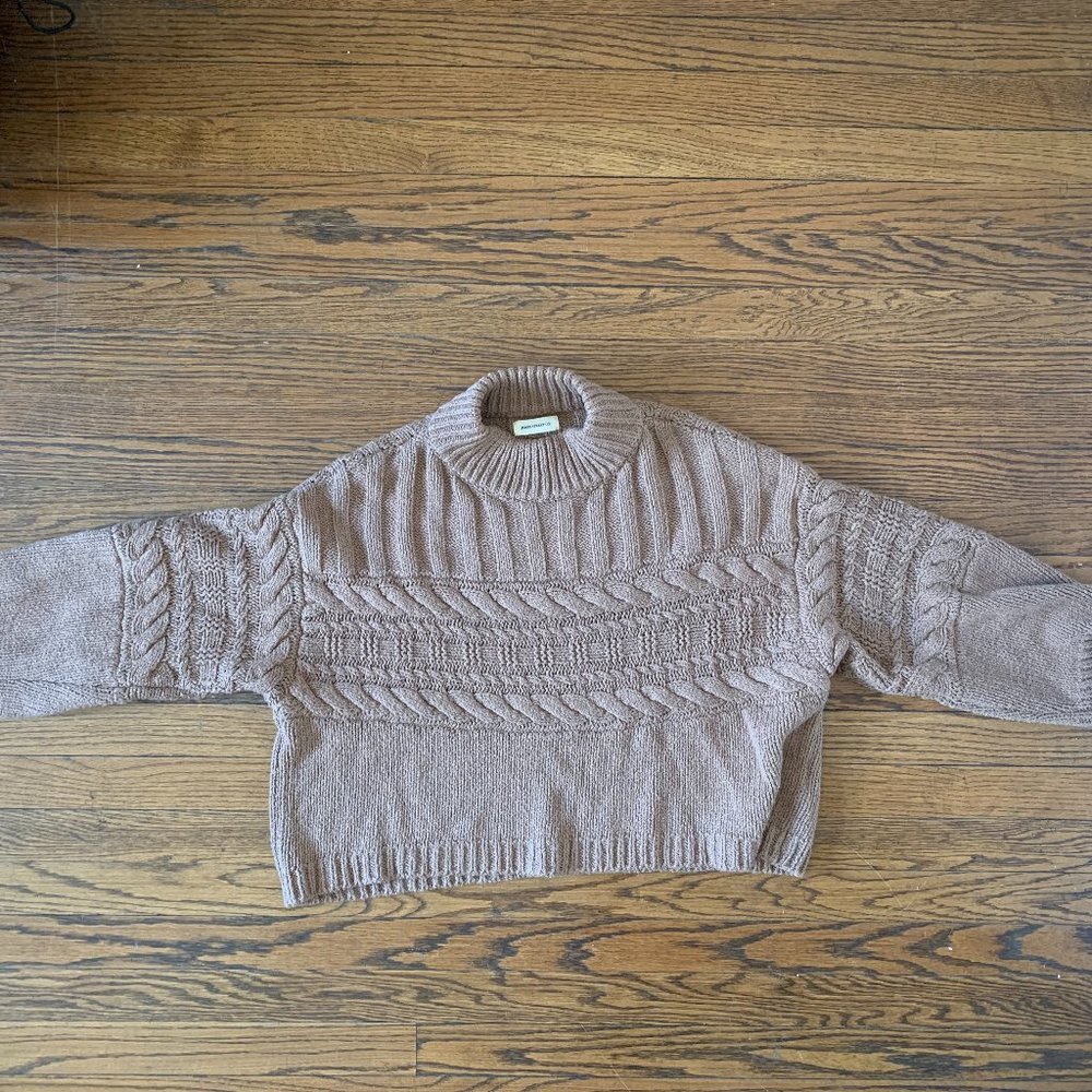James Street Co. Ida Cable Sweater in Oak